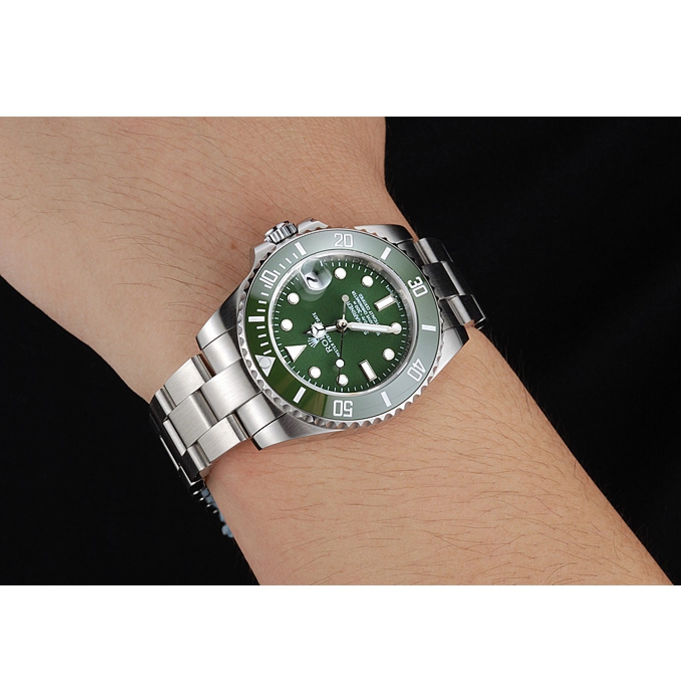 Aaa fake watches Submariner Steel Rolex Stainless Green 1454151 Bracelet Dial 0731